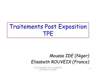 traitements post exposition tpe