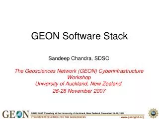 GEON Software Stack