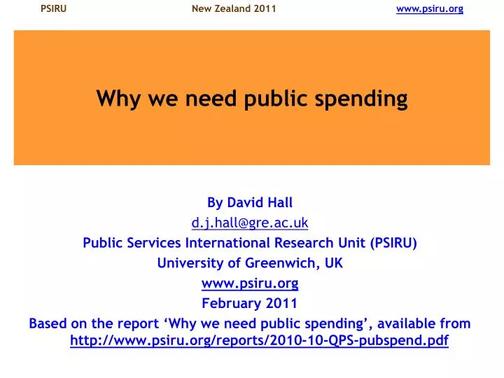 why we need public spending