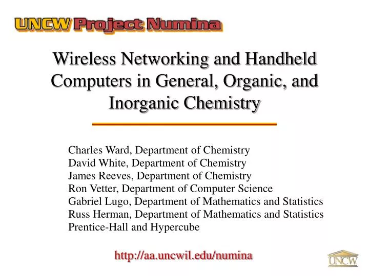 wireless networking and handheld computers in general organic and inorganic chemistry