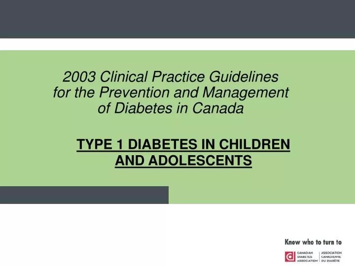 type 1 diabetes in children and adolescents