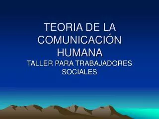 teoria de la comunicaci n humana