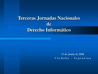 terceras jornadas nacionales de derecho inform tico