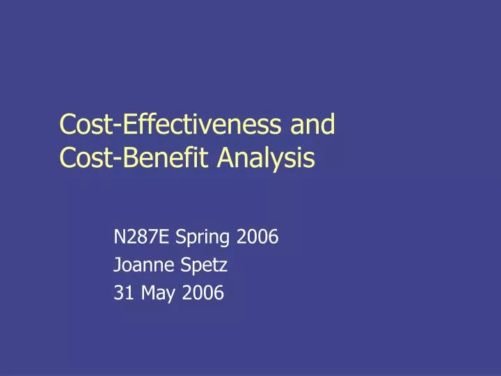 cost effectiveness and cost benefit analysis