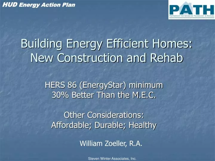 building energy efficient homes new construction and rehab