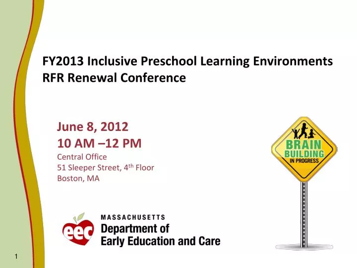 fy2013 inclusive preschool learning environments rfr renewal conference