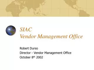 SIAC Vendor Management Office