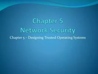 Chapter 5 Network Security
