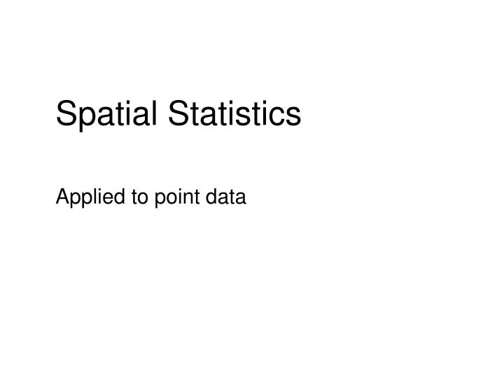 spatial statistics