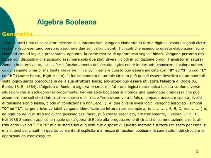 algebra booleana