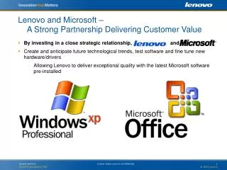 Lenovo and Microsoft – A Strong Partnership Delivering Customer Value