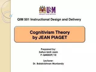QIM 501 Instructional Design and Delivery