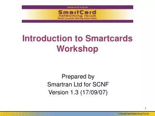 Introduction to Smartcards Workshop