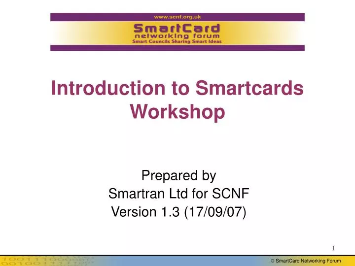 introduction to smartcards workshop