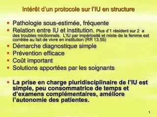 int r t d un protocole sur l iu en structure