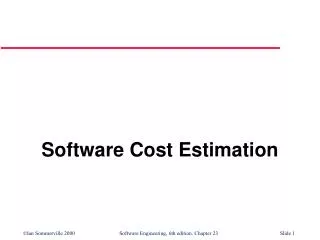Software Cost Estimation