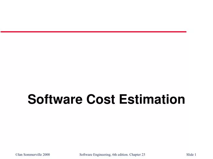 software cost estimation