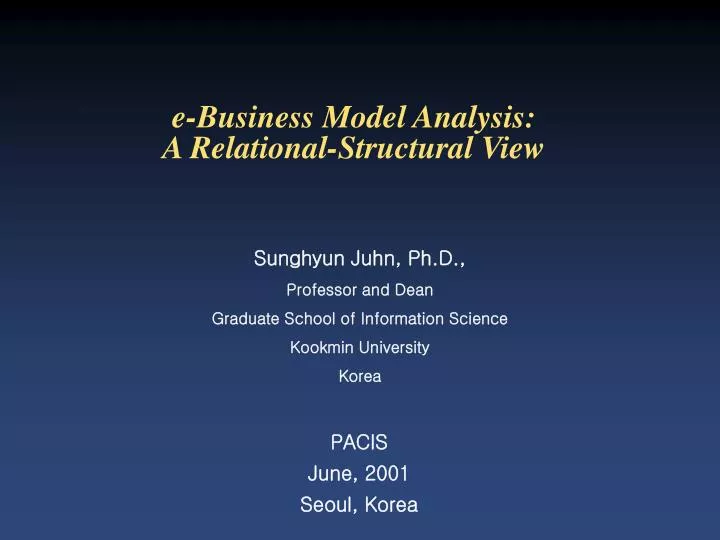 e business model analysis a relational structural view