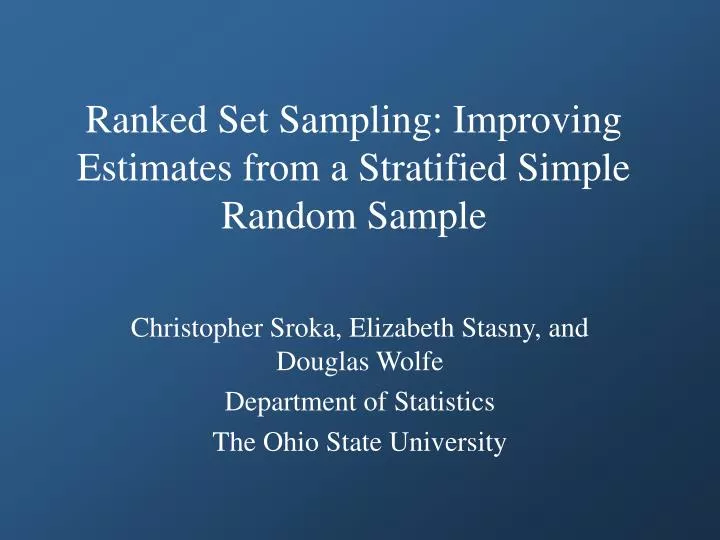 ranked set sampling improving estimates from a stratified simple random sample
