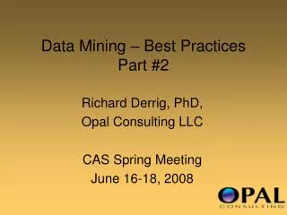 Data Mining – Best Practices Part #2