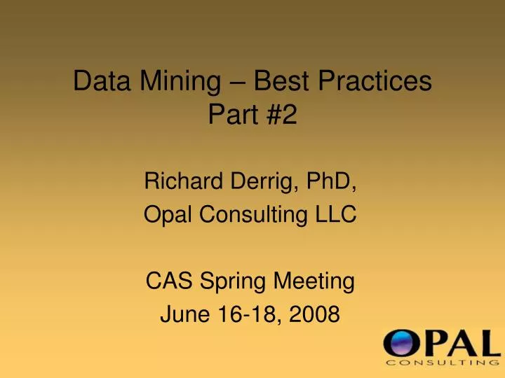 data mining best practices part 2