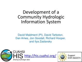 Development of a Community Hydrologic Information System