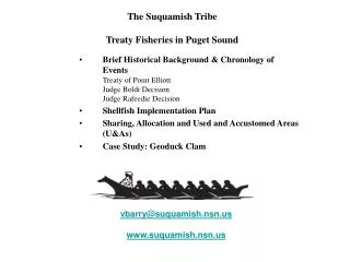 The Suquamish Tribe Treaty Fisheries in Puget Sound