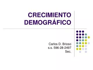 CRECIMIENTO DEMOGRÁFICO