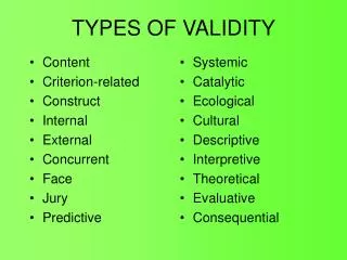 types of validity