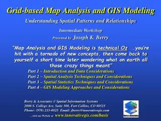 Grid-based Map Analysis and GIS Modeling Understanding Spatial Patterns and Relationships
