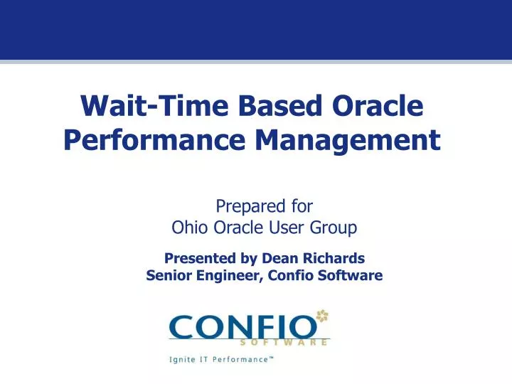 wait time based oracle performance management
