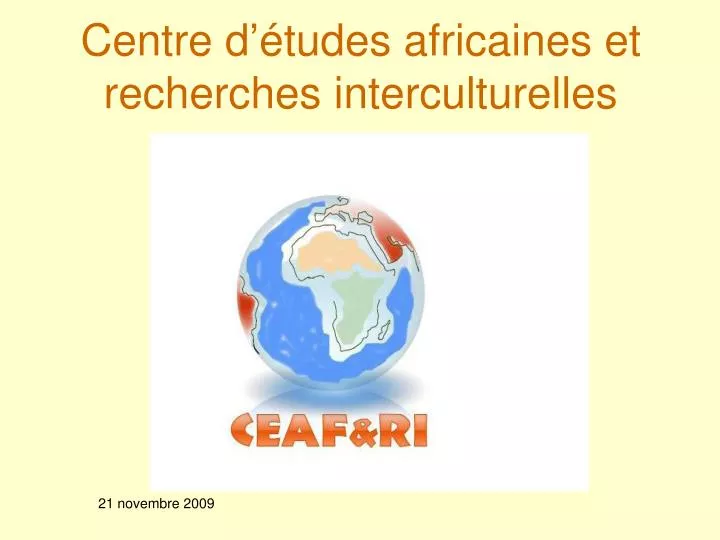 centre d tudes africaines et recherches interculturelles