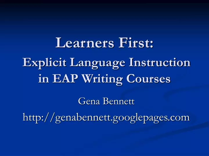learners first explicit language instruction in eap writing courses