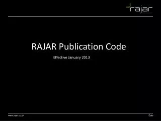 RAJAR Publication Code