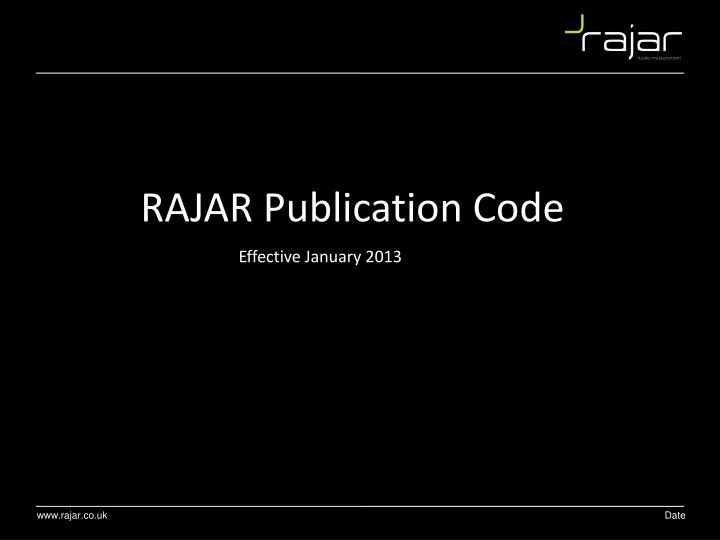 rajar publication code