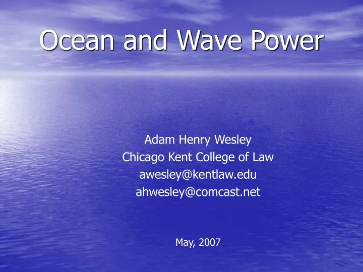 ocean and wave power