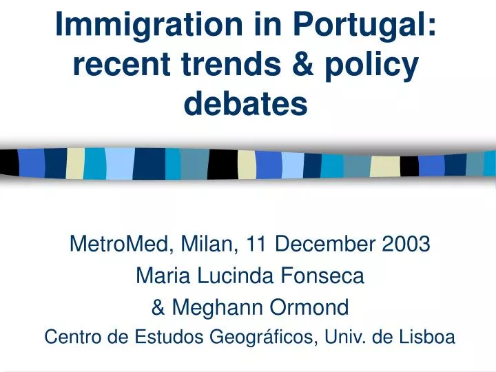 immigration in portugal recent trends policy debates