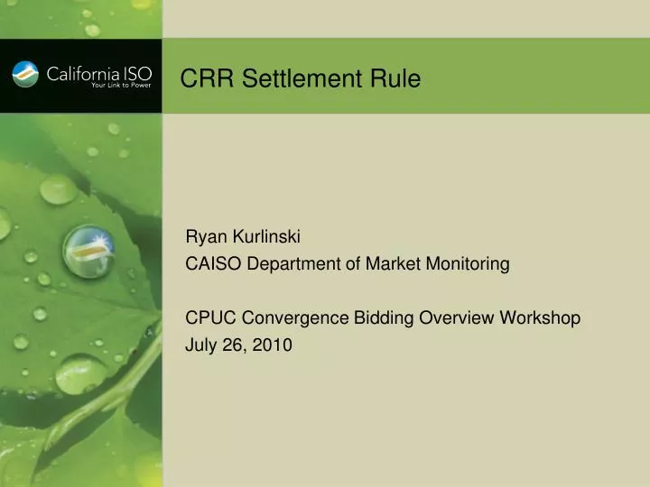 crr settlement rule