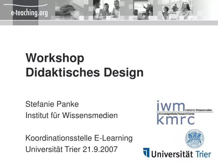workshop didaktisches design