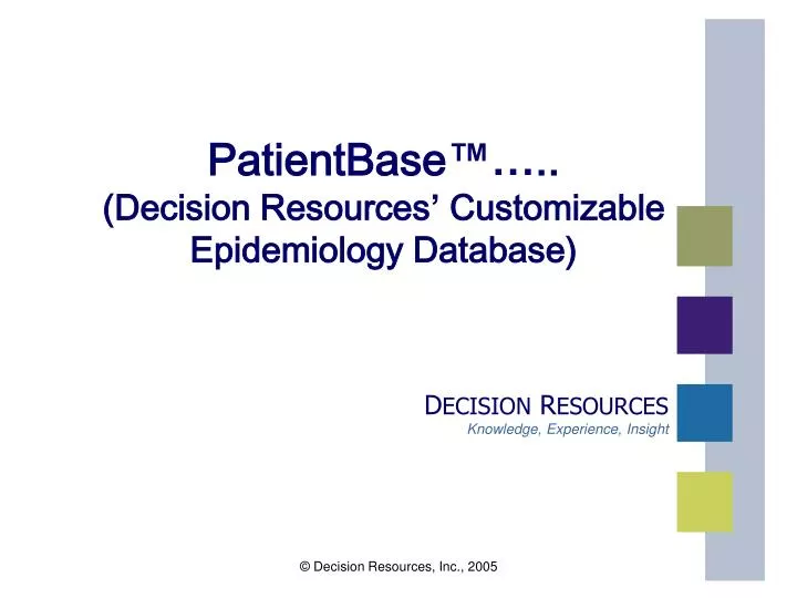 patientbase decision resources customizable epidemiology database