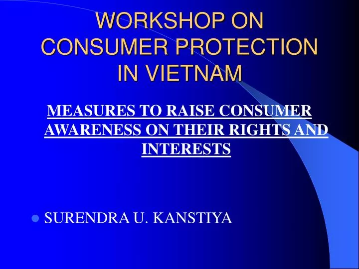 w orkshop on consumer protection in vietnam