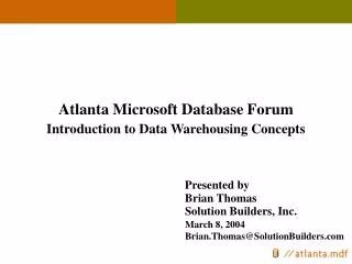 Atlanta Microsoft Database Forum