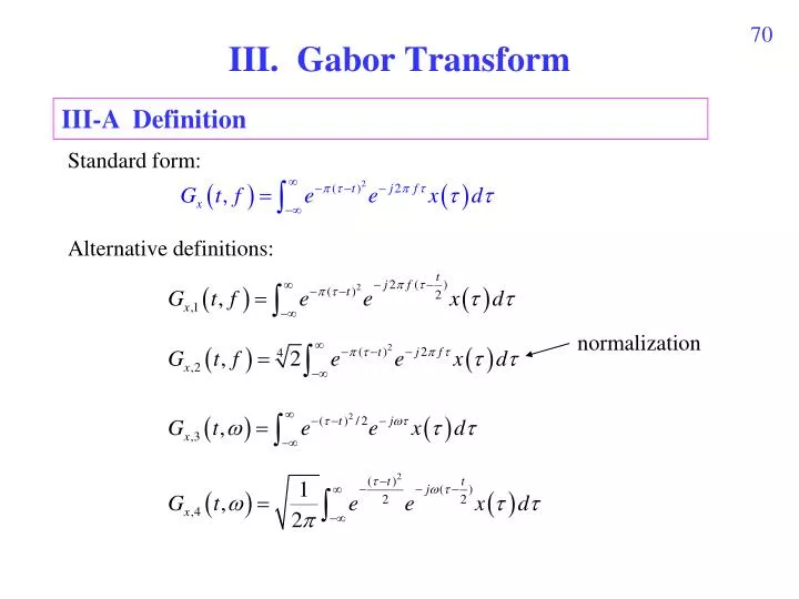 iii gabor transform