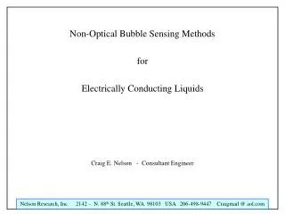 Non-Optical Bubble Sensing Methods for Electrically Conducting Liquids