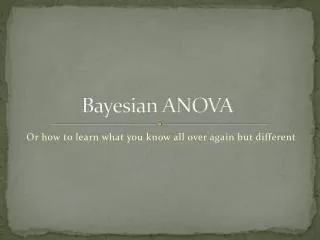 Bayesian ANOVA
