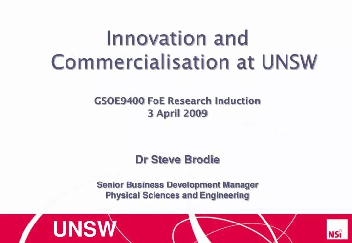 innovation and commercialisation at unsw