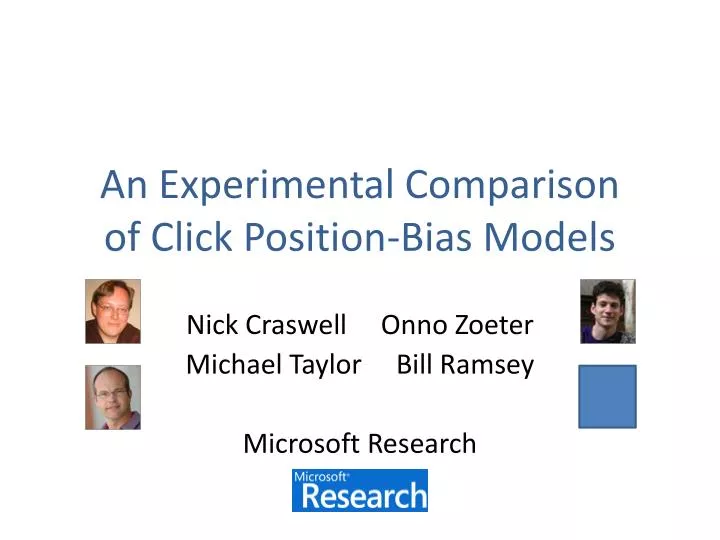 an experimental comparison of click position bias models