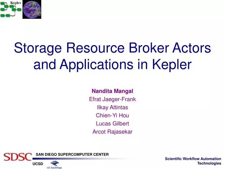 storage resource broker actors and applications in kepler