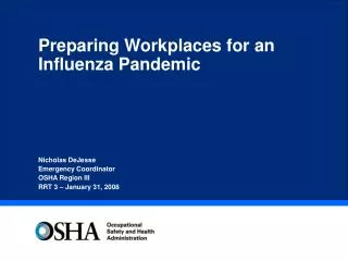Preparing Workplaces for an Influenza Pandemic