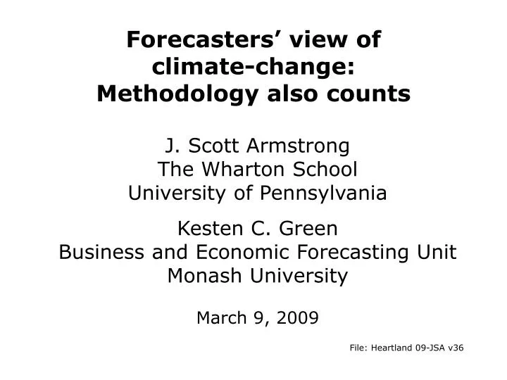 forecasters view of climate change methodology also counts